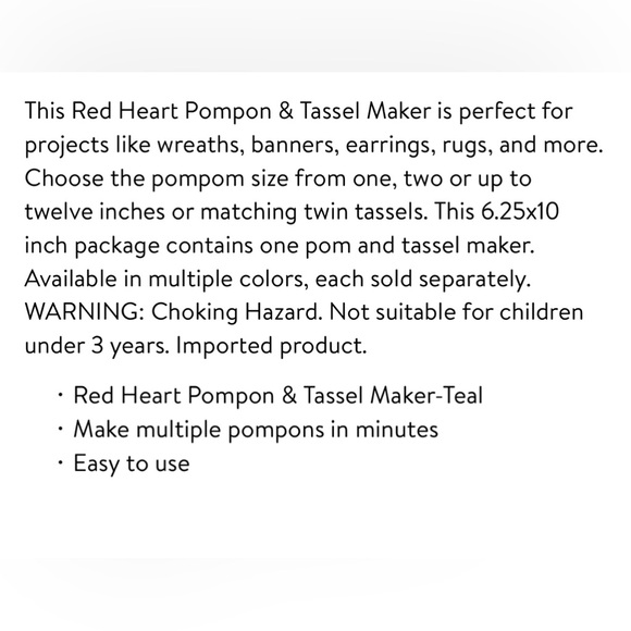 Pom and Tassel Maker By Red Heart make Multiple pom-poms in minutes NWT - Picture 3 of 8